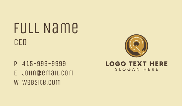 Vinyl Record Letter Q Business Card Design Image Preview