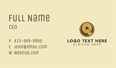 Vinyl Record Letter Q Business Card Image Preview