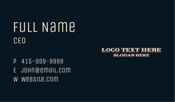 Western Traditional Woodwork Wordmark Business Card Design Image Preview