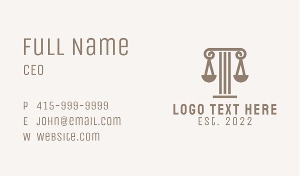 Column Scale Law Firm  Business Card Design Image Preview