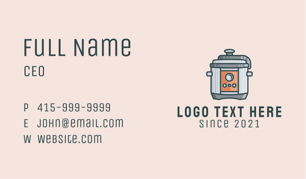 Electronic Rice Cooker  Business Card Design Image Preview