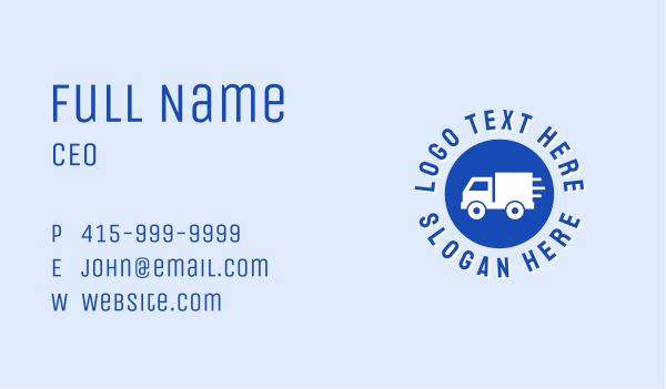 Blue Truck Circle Business Card Design Image Preview
