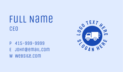 Blue Truck Circle Business Card Image Preview