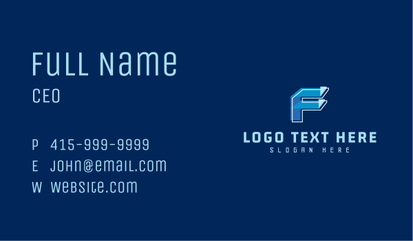 Technology Letter F Business Card Design Image Preview