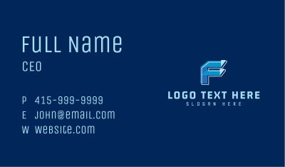 Technology Letter F Business Card Image Preview