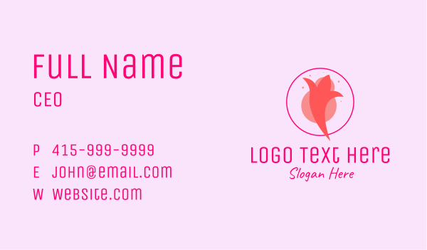 Pink Bud Tulip Business Card Design Image Preview