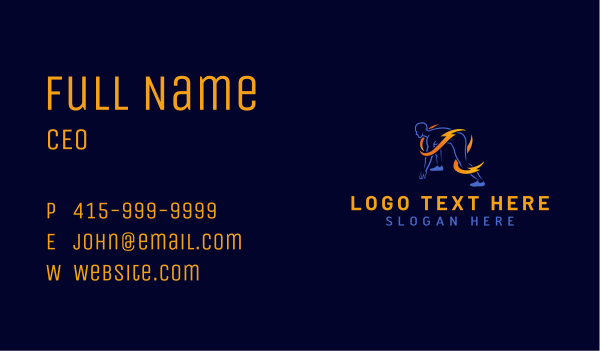 Lightning Runner Athletics Business Card Design Image Preview