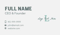 Handwritten Cursive Letter Business Card Image Preview