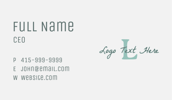 Handwritten Cursive Letter Business Card Design Image Preview