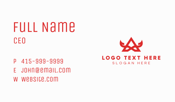 Red Horns Letter A  Business Card Design Image Preview