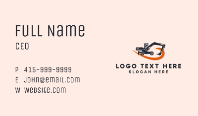 Heavy Equipment Excavator Business Card Image Preview