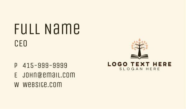 Tree Publisher Book Business Card Design Image Preview