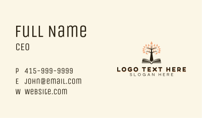 Tree Publisher Book Business Card Image Preview