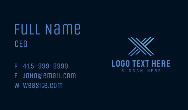 Tech Letter X  Business Card Design Image Preview