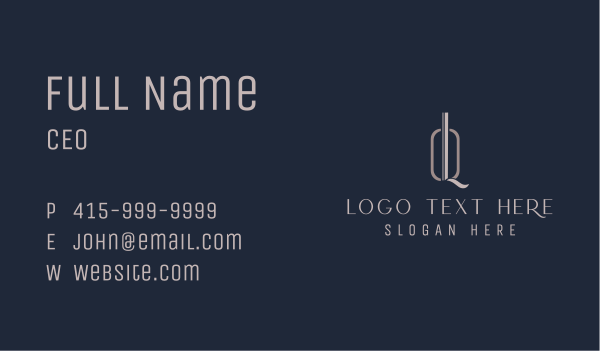 Elegant Letter Q  Business Card Design Image Preview