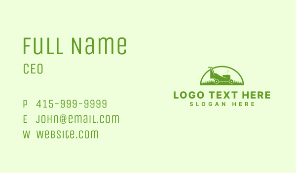 Garden Lawn Mower Business Card Design Image Preview