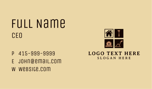 Builder House Repair  Business Card Design Image Preview