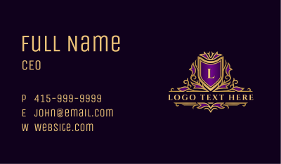 Elegant Monarch Crest   Business Card Image Preview