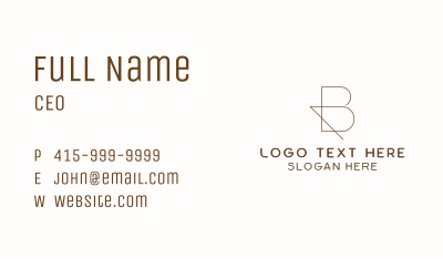 Generic Company Brand Letter B Business Card Image Preview