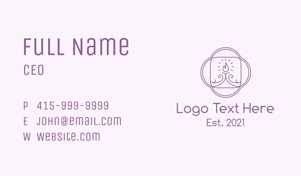 Purple Swirl Candle  Business Card Design Image Preview