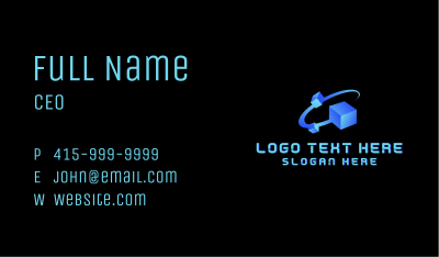 Tech Cube Swoosh Software Business Card Image Preview