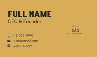 Funky Business Brand Wordmark Business Card Image Preview