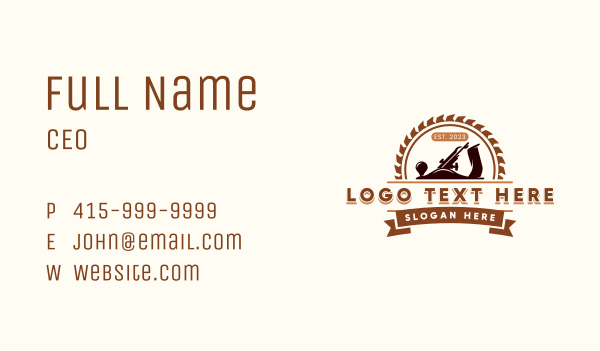 Woodwork Hand Planer  Business Card Design Image Preview
