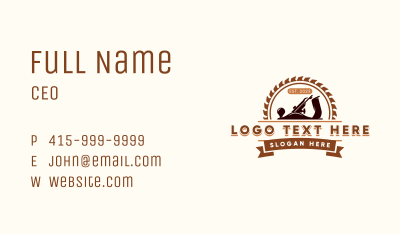 Woodwork Hand Planer  Business Card Image Preview