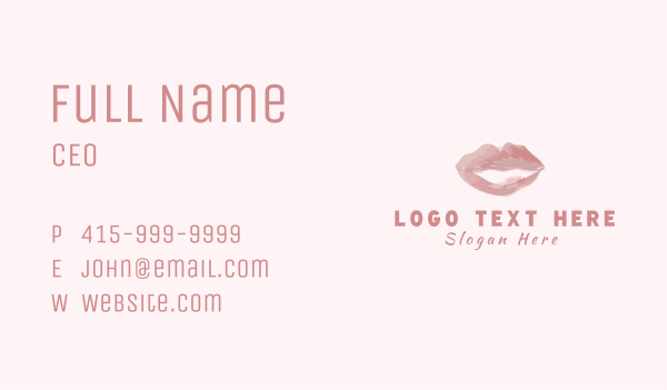 Watercolor Lips Brushstroke Business Card Design Image Preview