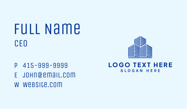 Blue Residential Building Business Card Design Image Preview