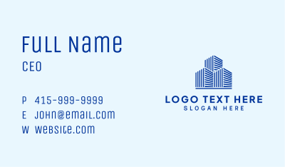 Blue Residential Building Business Card Image Preview