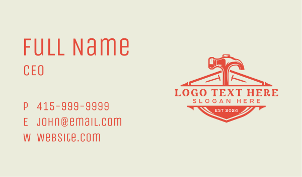 Hammer Carpentry Tools Business Card Design Image Preview