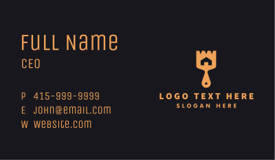 Orange House Paint Brush Business Card Image Preview