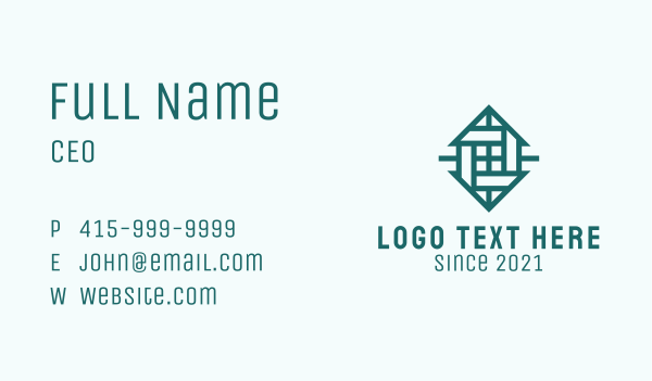 Green Tile Pattern  Business Card Design Image Preview