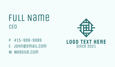 Green Tile Pattern  Business Card Image Preview