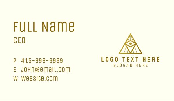 Gold Eye Pyramid Business Card Design Image Preview