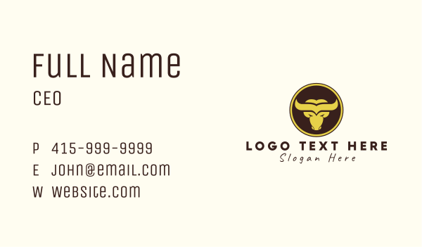 Modern Bull Emblem  Business Card Design Image Preview