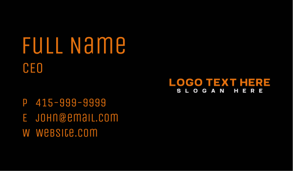 Generic Agency Wordmark Business Card Design Image Preview
