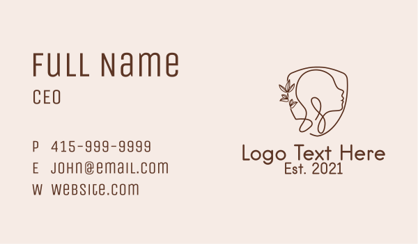 Brown Monoline Woman Business Card Design Image Preview