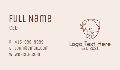 Brown Monoline Woman Business Card Image Preview