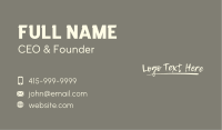 Creative Handwritten Wordmark Business Card Image Preview