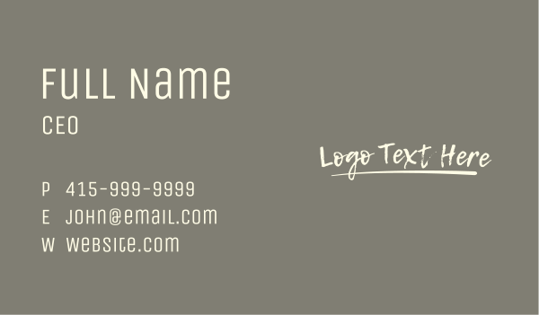 Creative Handwritten Wordmark Business Card Design Image Preview