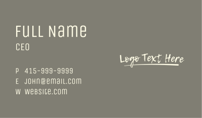 Creative Handwritten Wordmark Business Card Image Preview