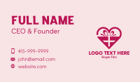 Valentine's Day Heart Present  Business Card Design