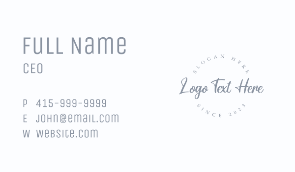 Beauty Round Wordmark Business Card Design Image Preview