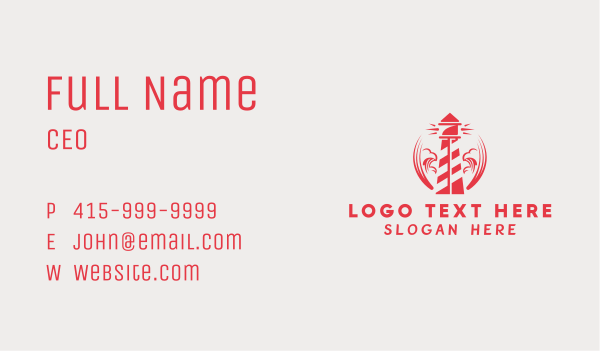 Coastal Light Tower  Business Card Design Image Preview