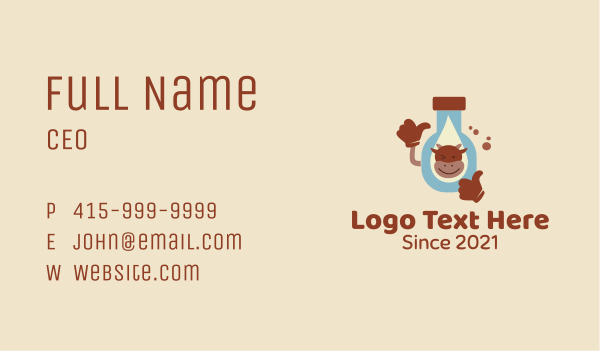 Cow Milk Bottle Business Card Design Image Preview