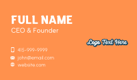 Retro Cursive Wordmark Business Card Preview