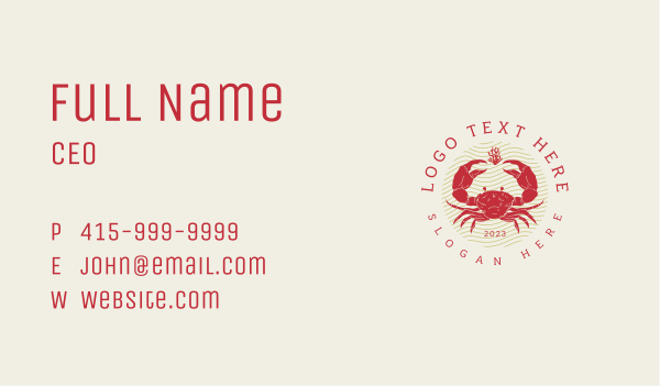 Crustacean Crab Seafood Business Card Design Image Preview