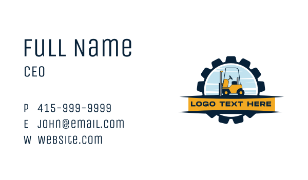 Forklift Cog Machinery Business Card Design Image Preview